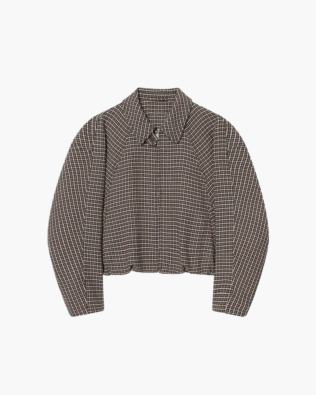 Agnes Houndstooth Zip Jacket & Skirt Set in brown houndstooth – product shot
