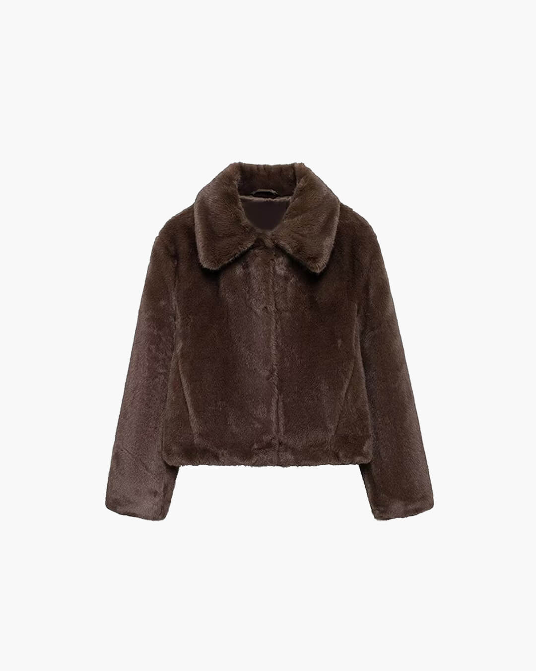 Manteau court à col en fausse fourrure Abby
