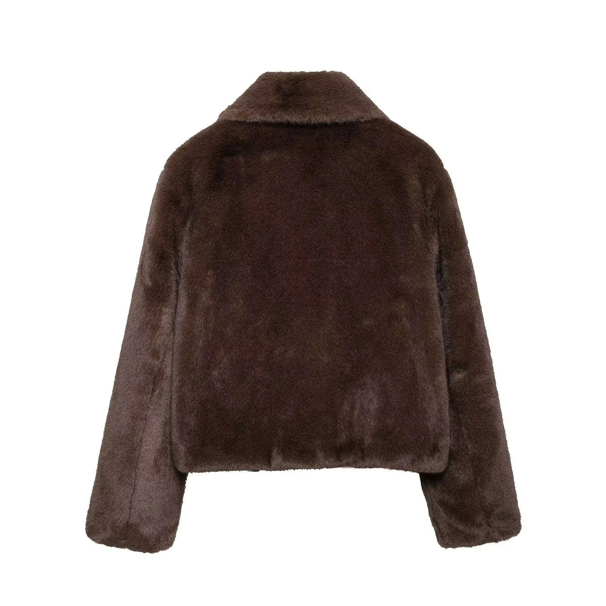 Manteau court à col en fausse fourrure Abby