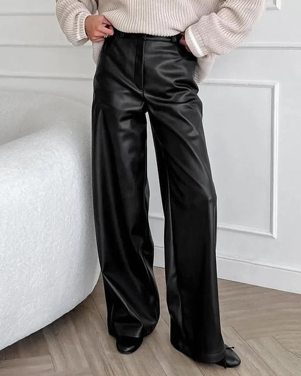 Pantalon en cuir large Ada