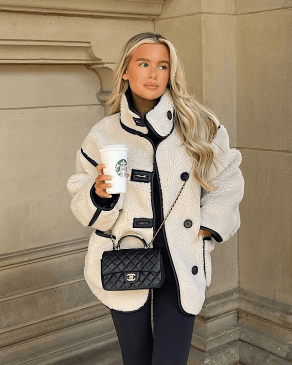 Veste Adela en sherpa à col cheminée