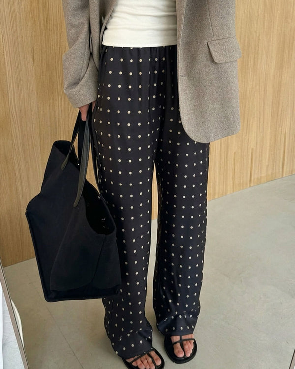 Pantalon en satin à pois Adela