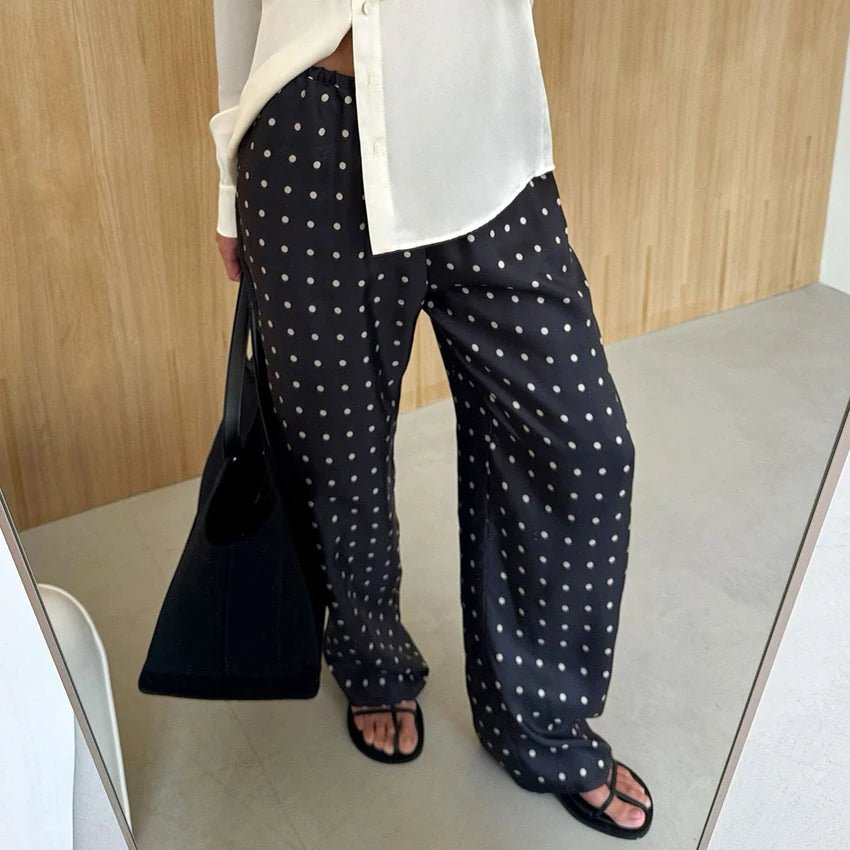 Pantalon en satin à pois Adela