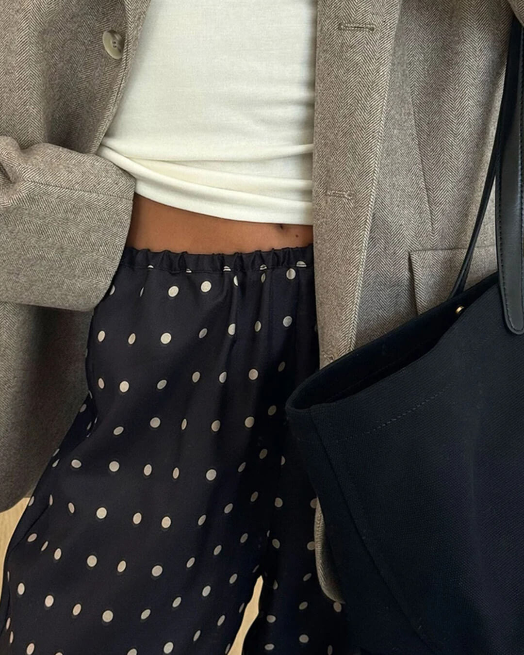 Pantalon en satin à pois Adela