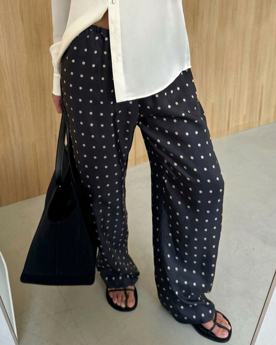 Pantalon en satin à pois Adela