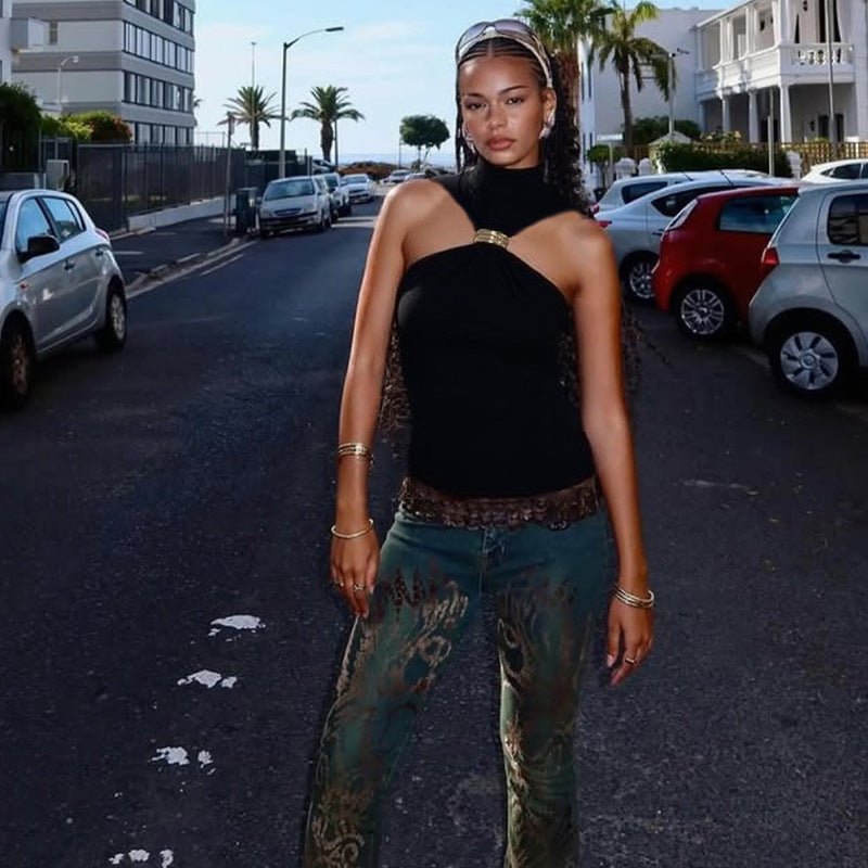 Top dos nu Aelmira avec détail doré