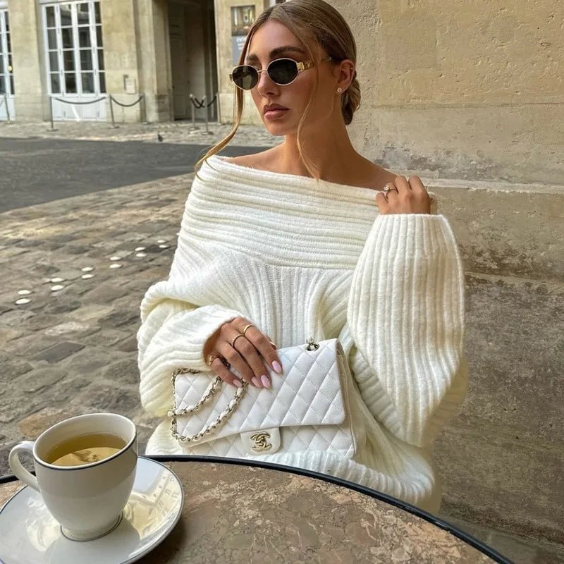 Pull en maille épaules dénudées Aelwen