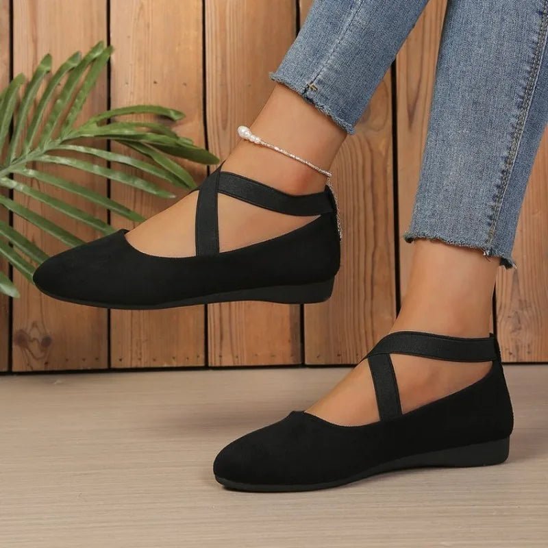 Ballerines Afra à bout pointu et brides croisées