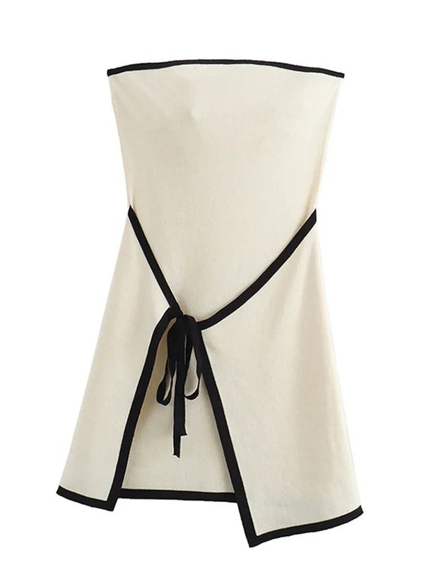 Ahana Backless Lace-Up Mini Dress