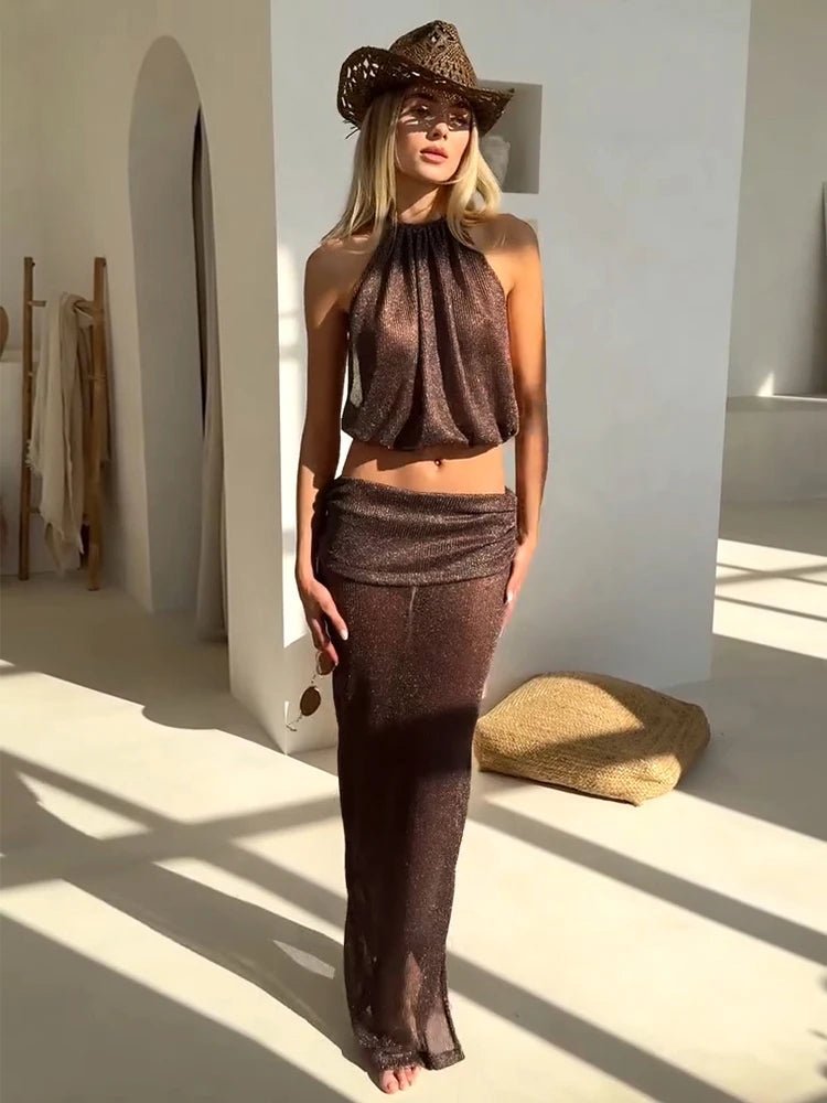 Airet Lace-Up Knit Two-Piece Set