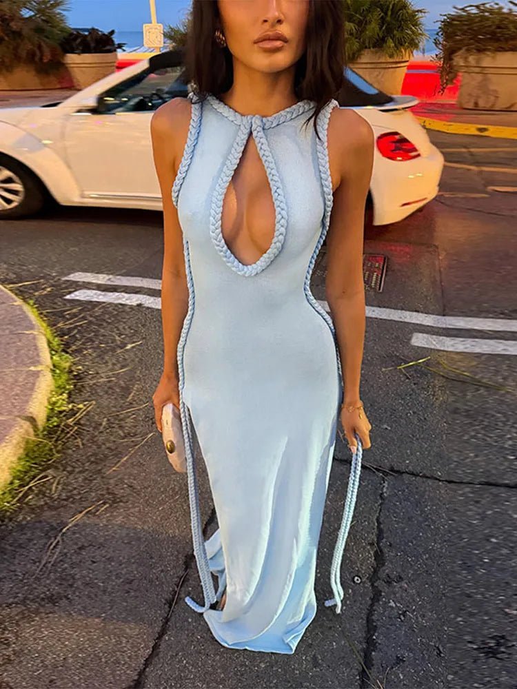 Robe longue à ouverture en goutte d’eau Airia