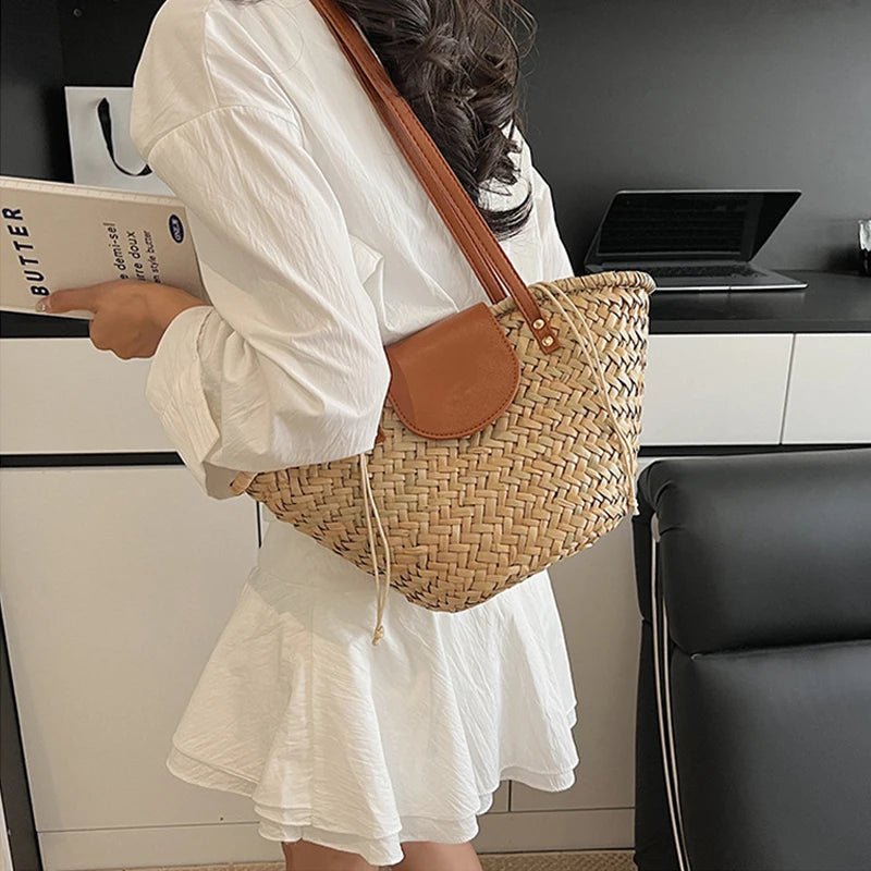 Sac à bandoulière tressé en rotin Aisea