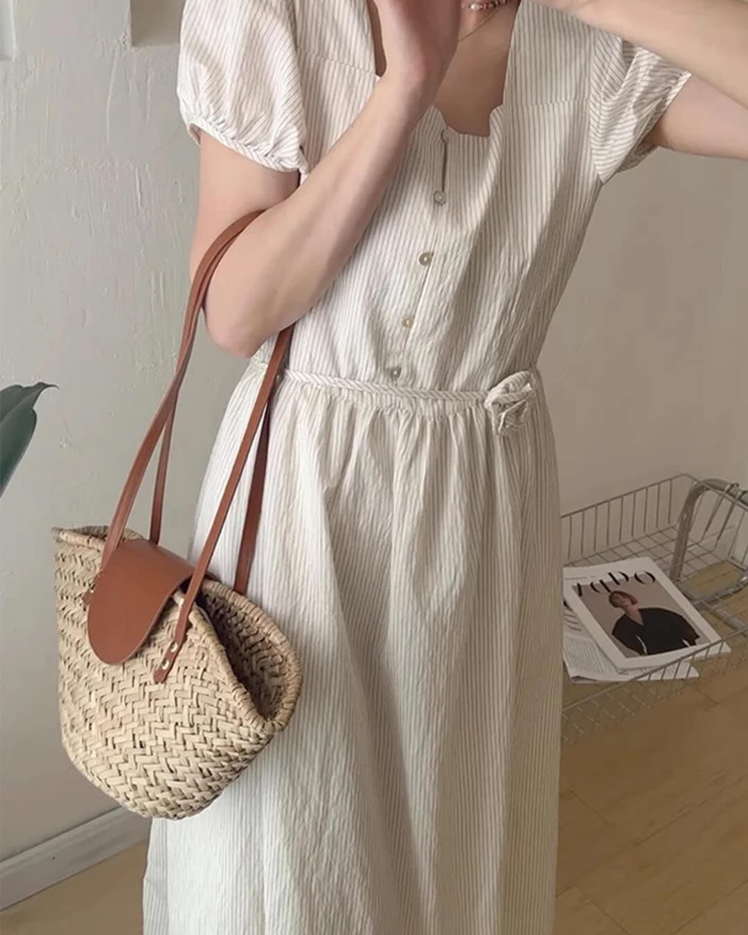 Sac à bandoulière tressé en rotin Aisea