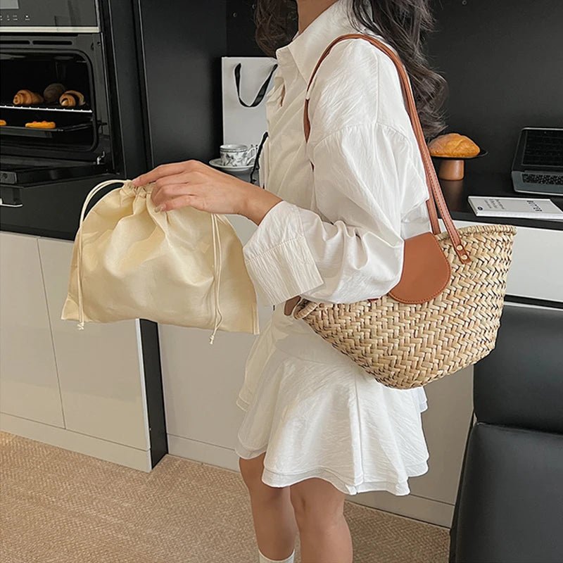 Sac à bandoulière tressé en rotin Aisea