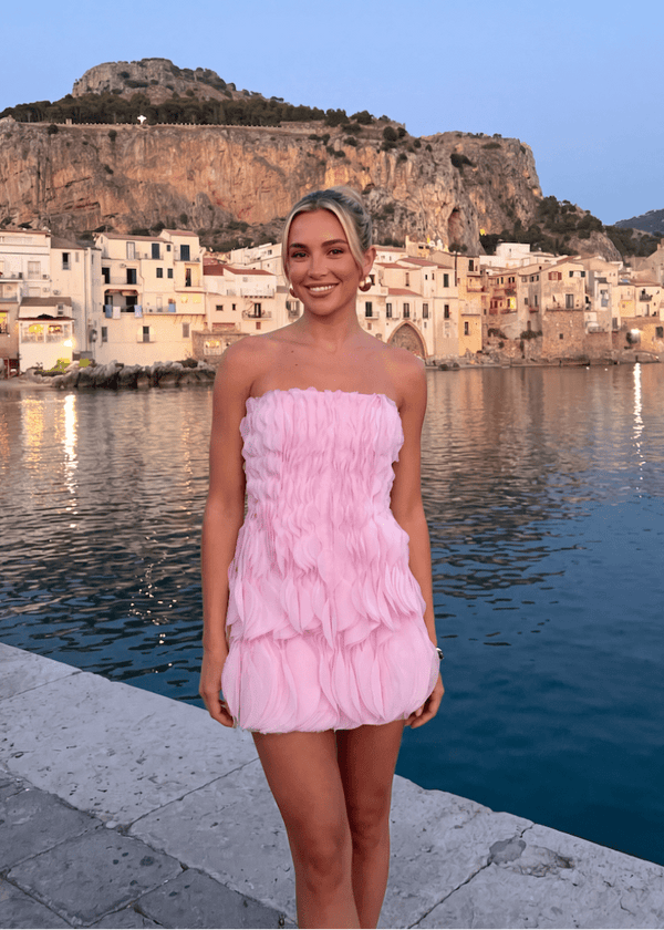 Aisene Chiffon Mini Dress