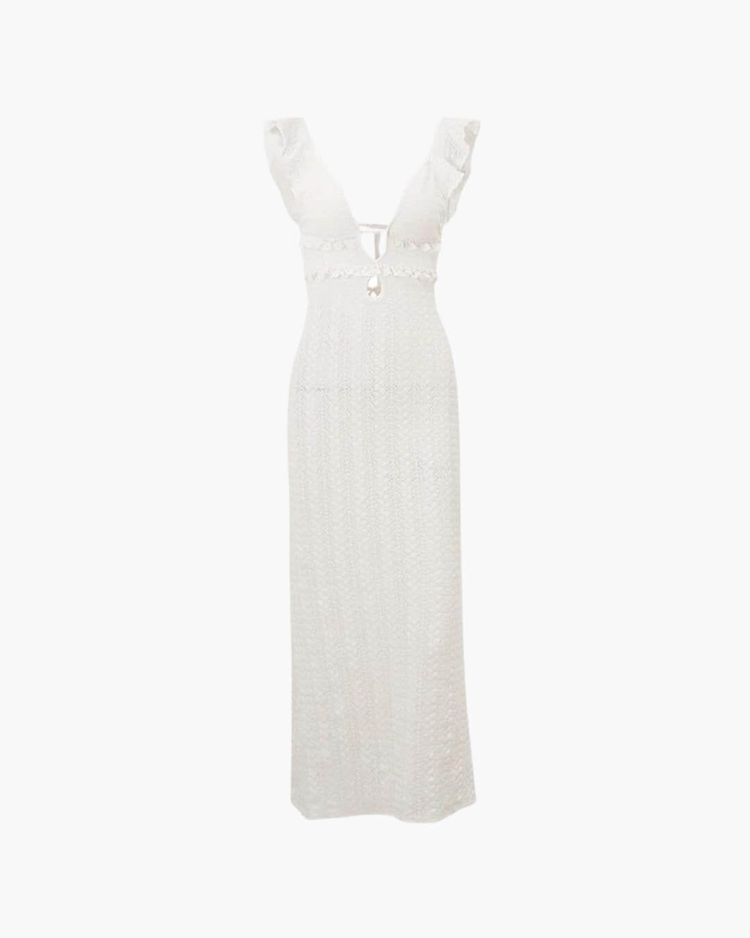 Robe longue en dentelle à décolleté plongeant Aisin