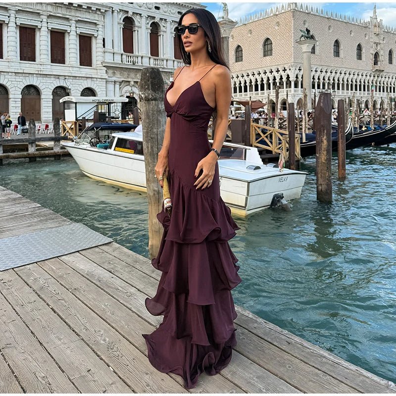 Robe nuisette à volants Aisley