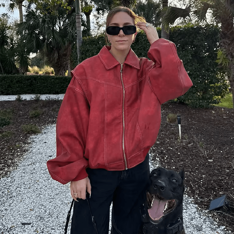 Albina Faux Leather Jacket