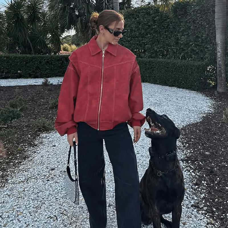 Albina Faux Leather Jacket