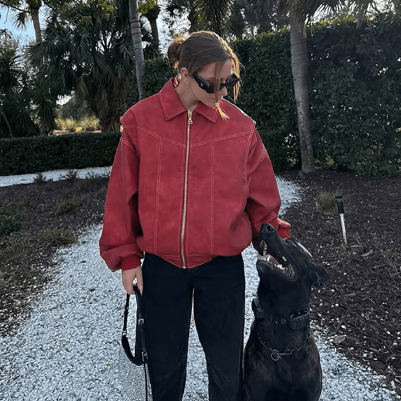Albina Faux Leather Jacket