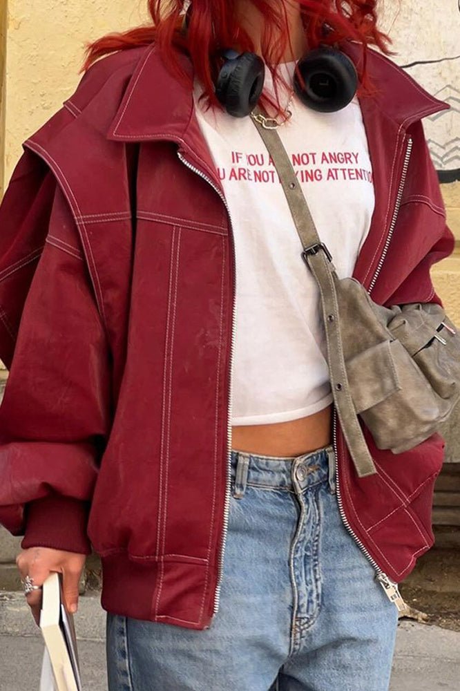 Albina Faux Leather Jacket