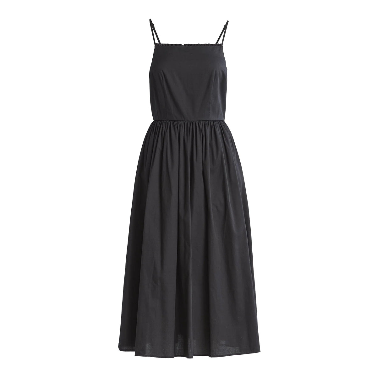 Robe midi plissée Alecto à fines bretelles