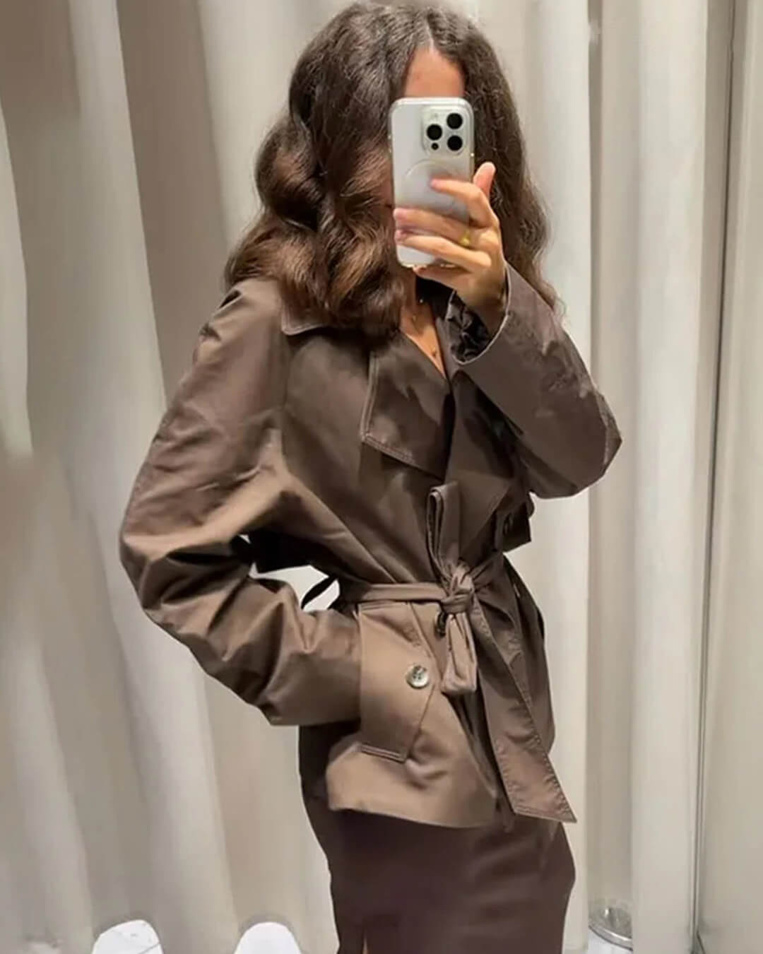 Trench-coat court Alianna ceinturé