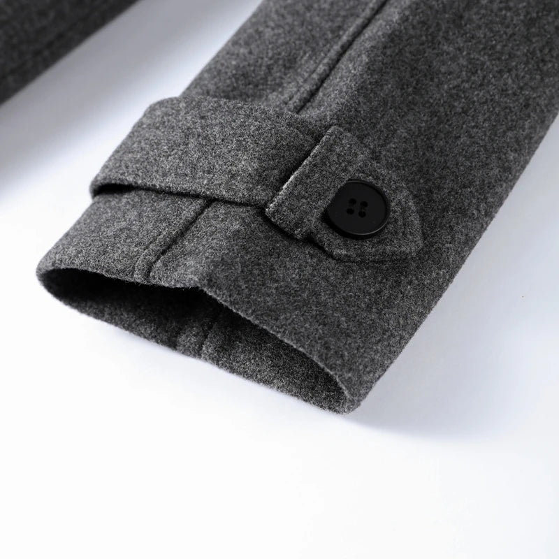 Manteau long gris ceinturé Alicia