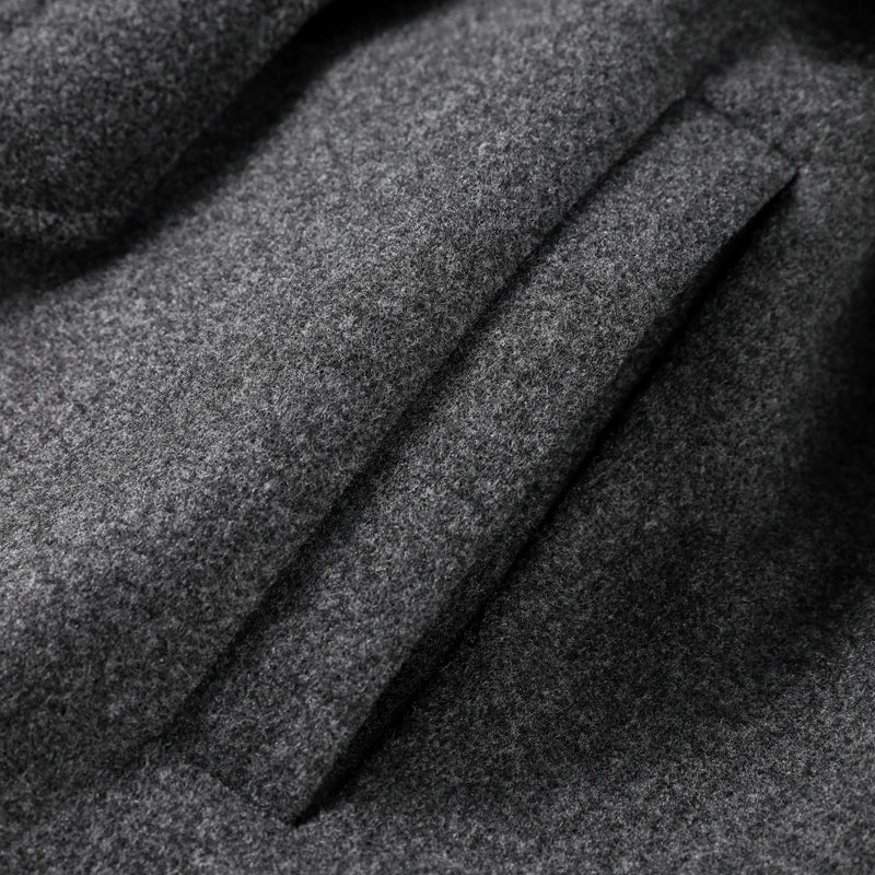 Manteau long gris ceinturé Alicia