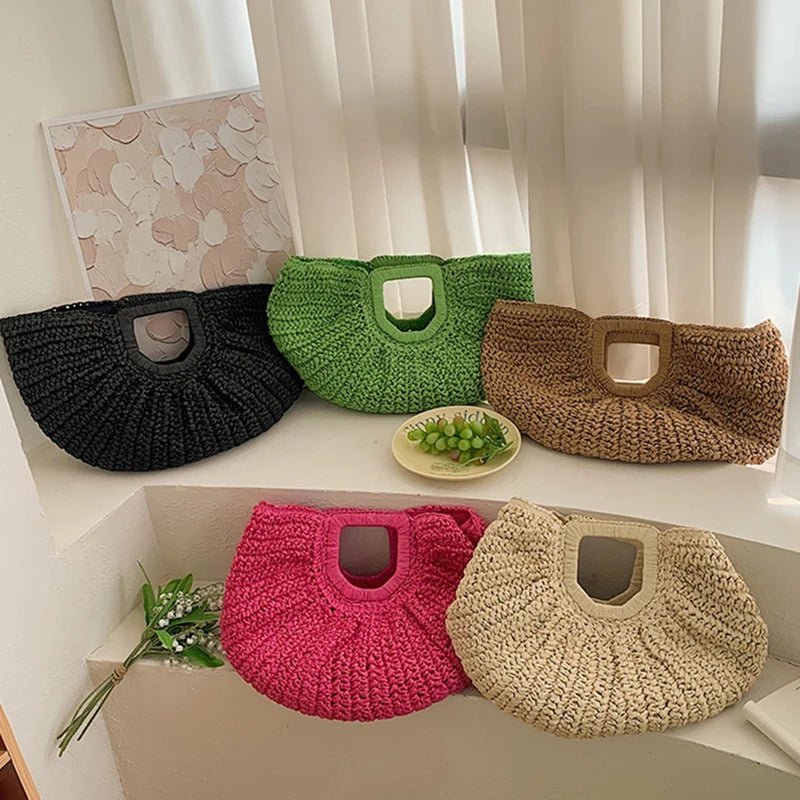 Bianca Half-Moon Rattan Tote Bag
