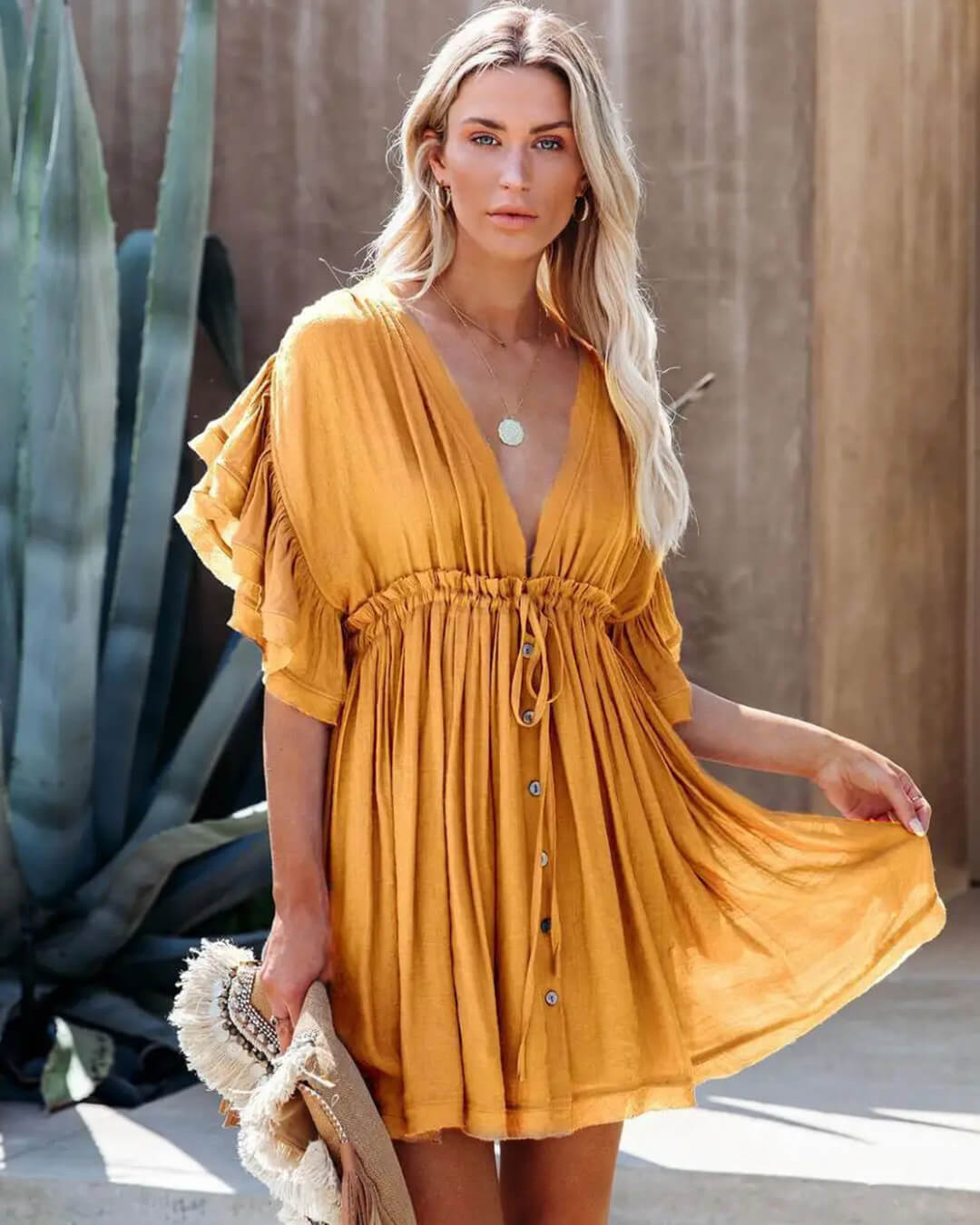 Mini-robe bohème babydoll Anabelle