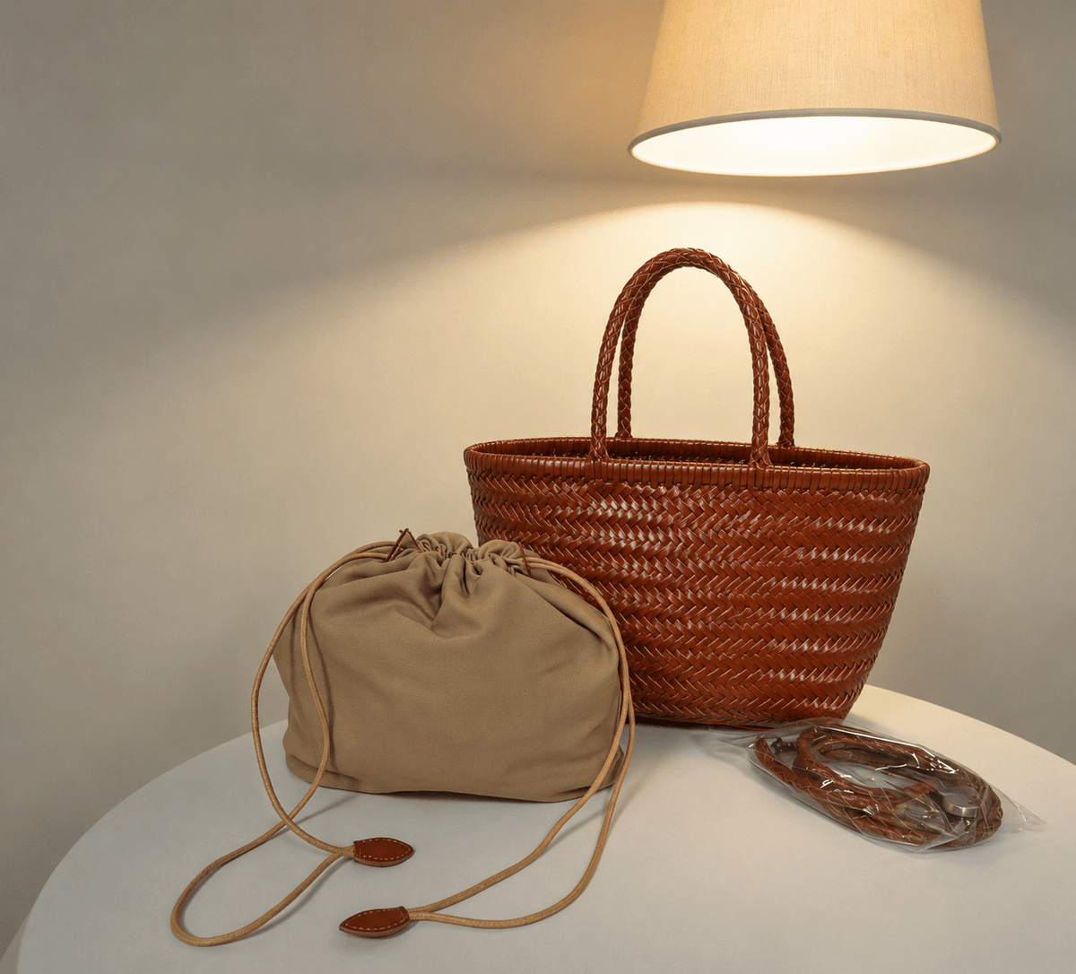 Sac cabas en cuir tressé à la main Anais