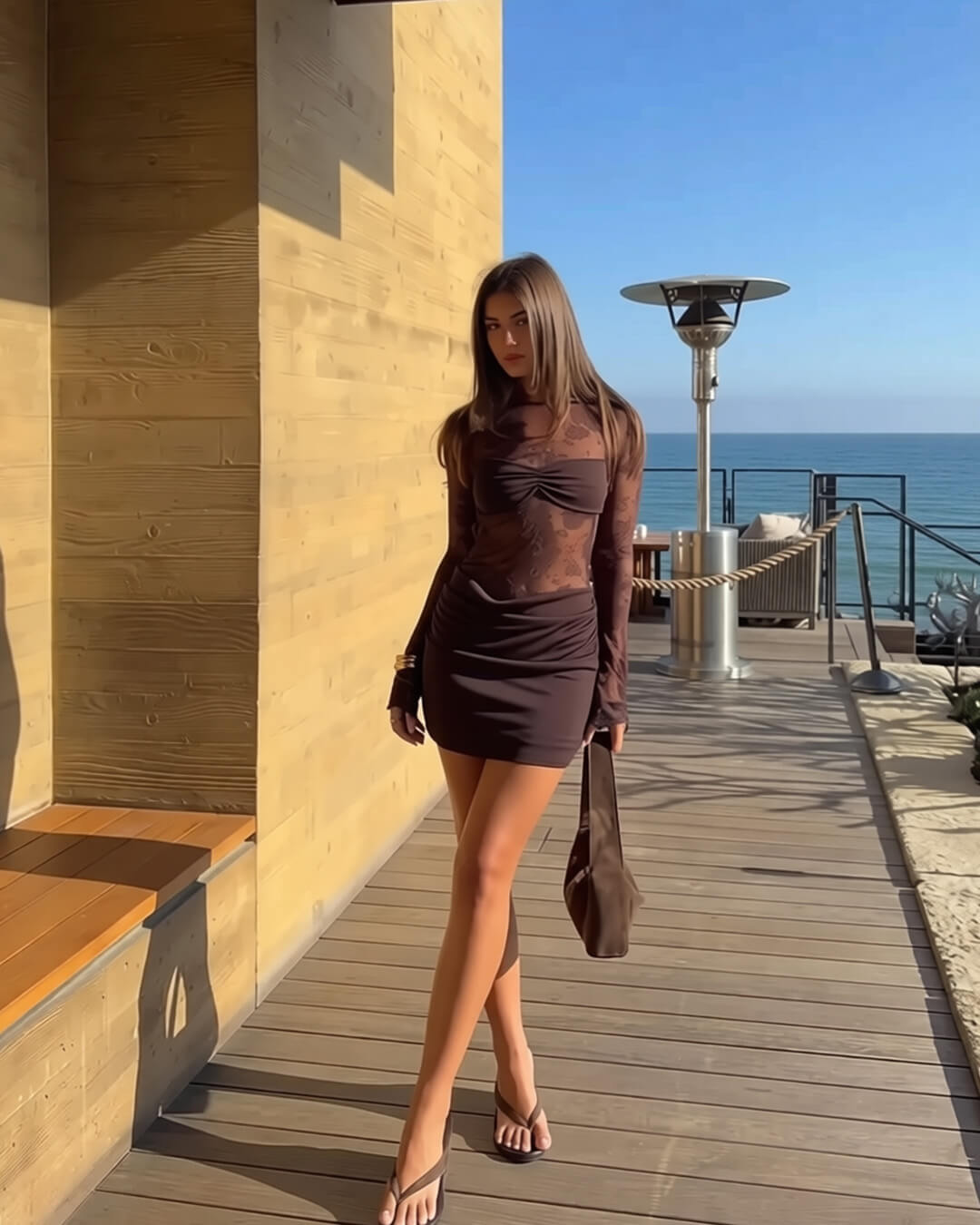 Robe courte en dentelle dos nu Angela