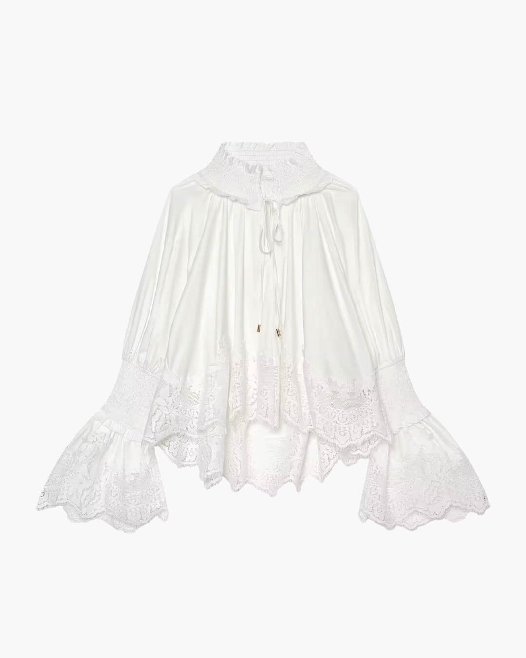 Blouse à bordure en dentelle brodée Annie