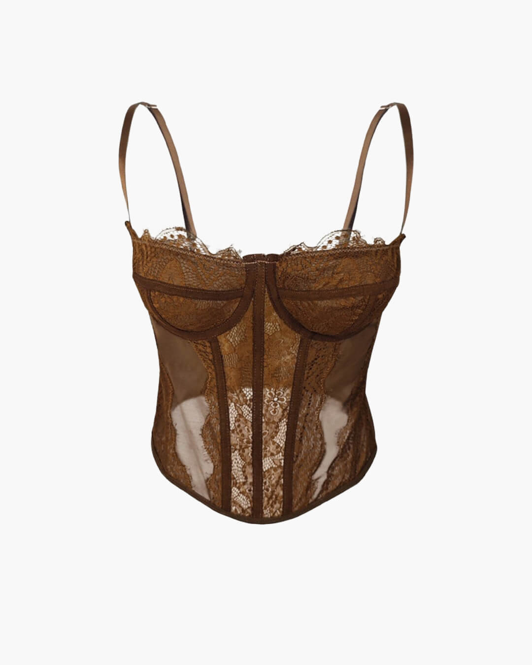 Haut corset à bretelles en dentelle Antonia