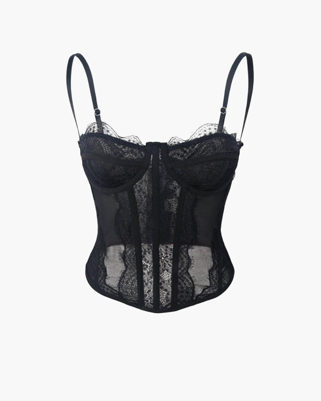 Haut corset à bretelles en dentelle Antonia