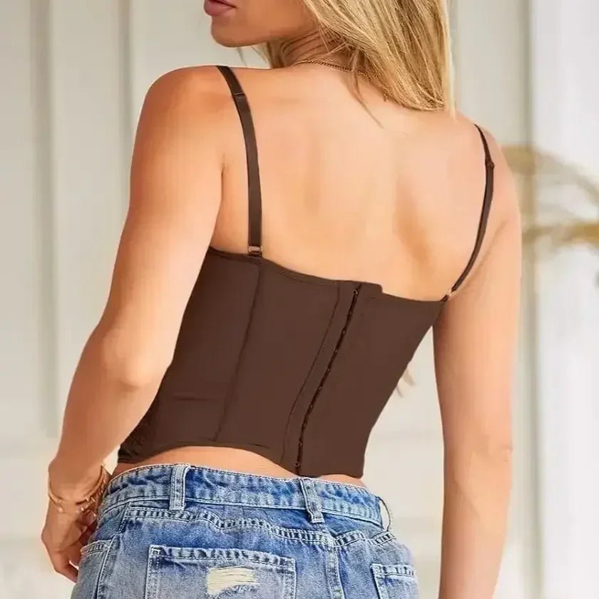 Haut corset à bretelles en dentelle Antonia