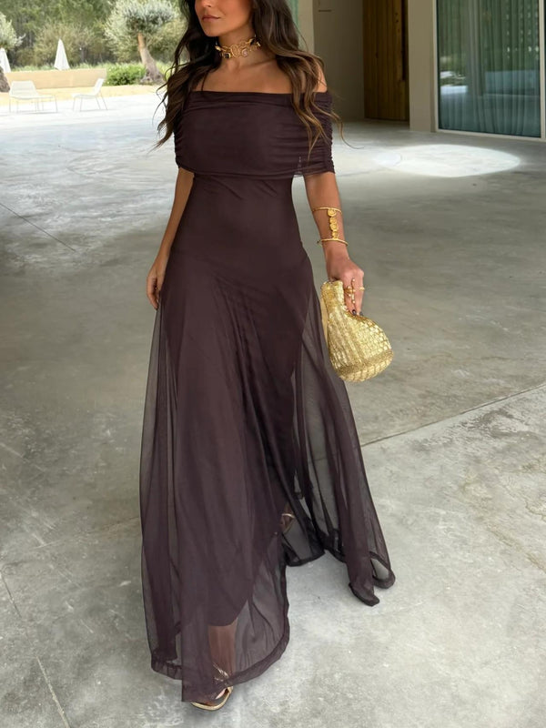 Robe longue drapée Anya