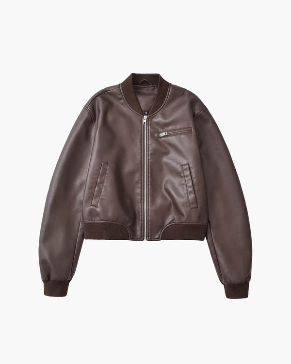 Blouson bomber en similicuir Arabella