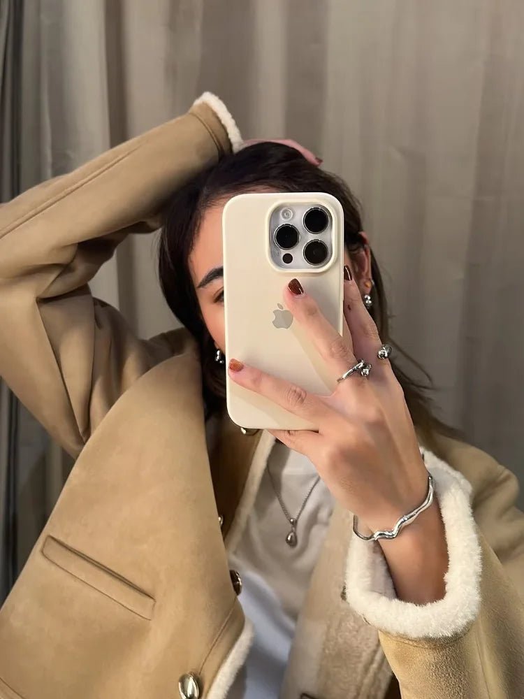 Manteau Aralyn en daim et fausse fourrure