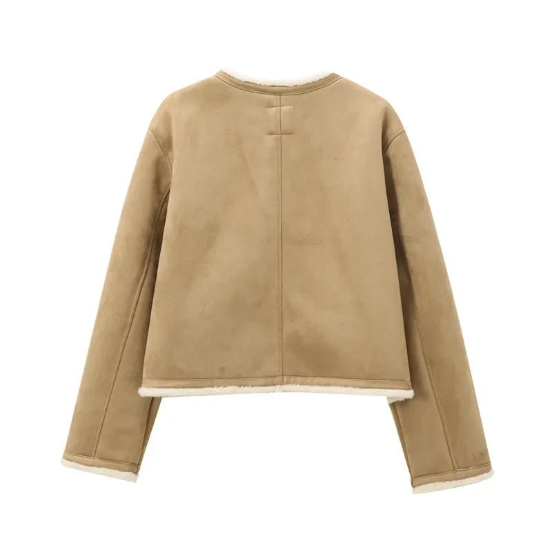 Manteau Aralyn en daim et fausse fourrure