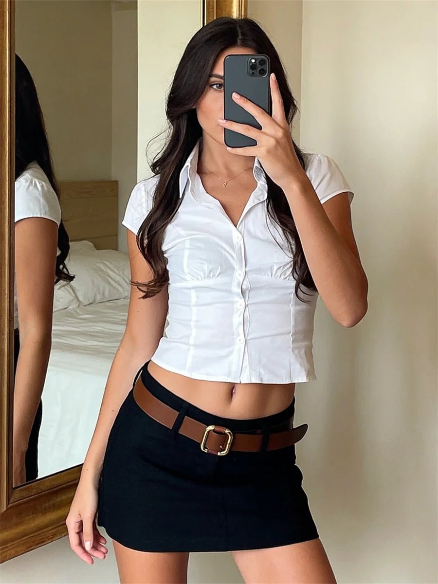 Blouse courte boutonnée Ariana