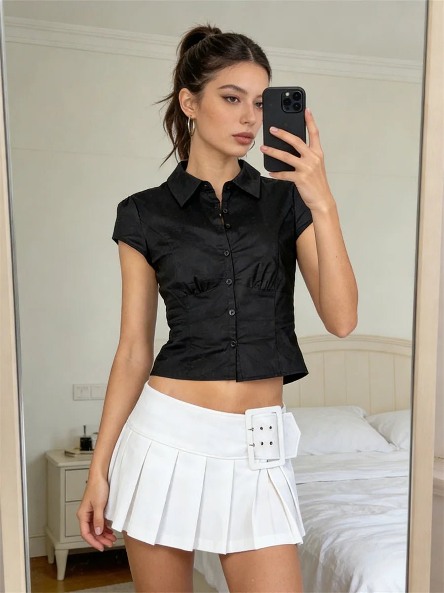 Blouse courte boutonnée Ariana