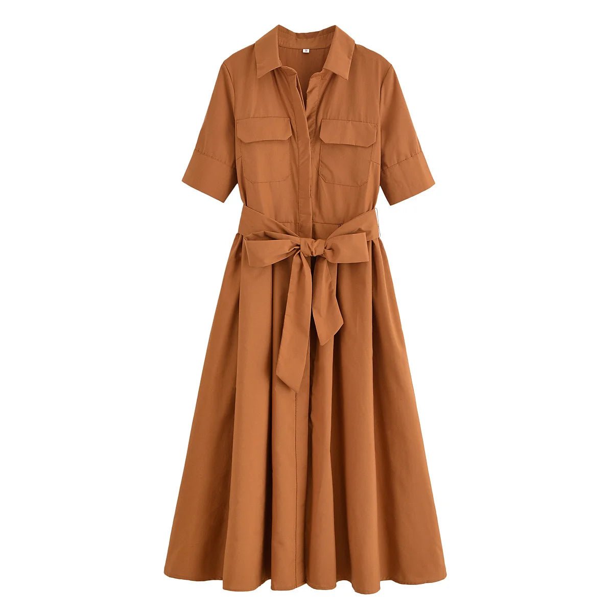 Robe-chemise midi Ariane avec ceinture