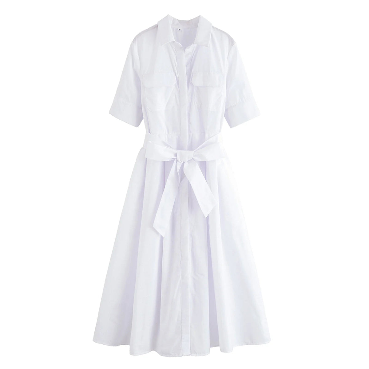 Robe-chemise midi Ariane avec ceinture