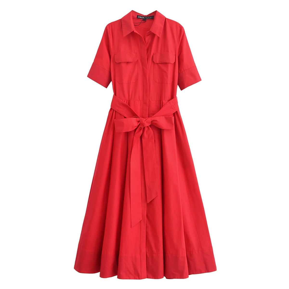 Robe-chemise midi Ariane avec ceinture