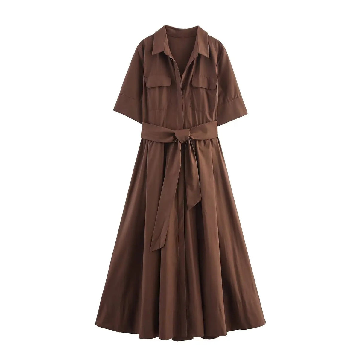 Robe-chemise midi Ariane avec ceinture