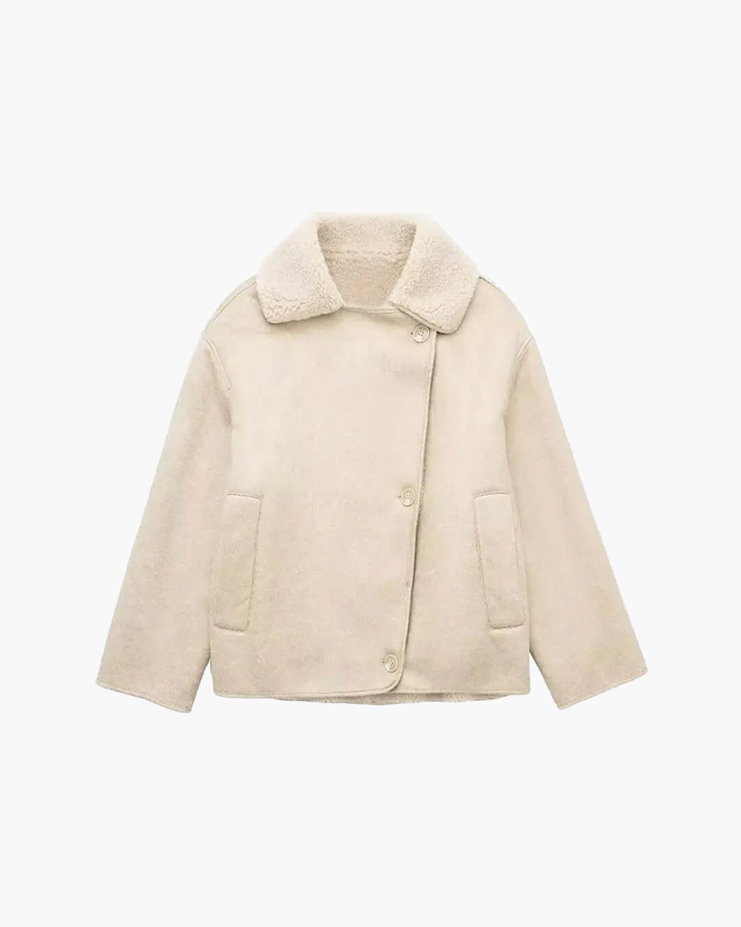 Veste Arianne en similicuir doublée de sherpa