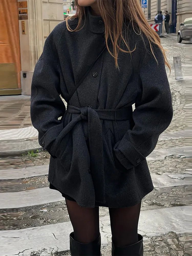 Manteau court à col officier Ashley