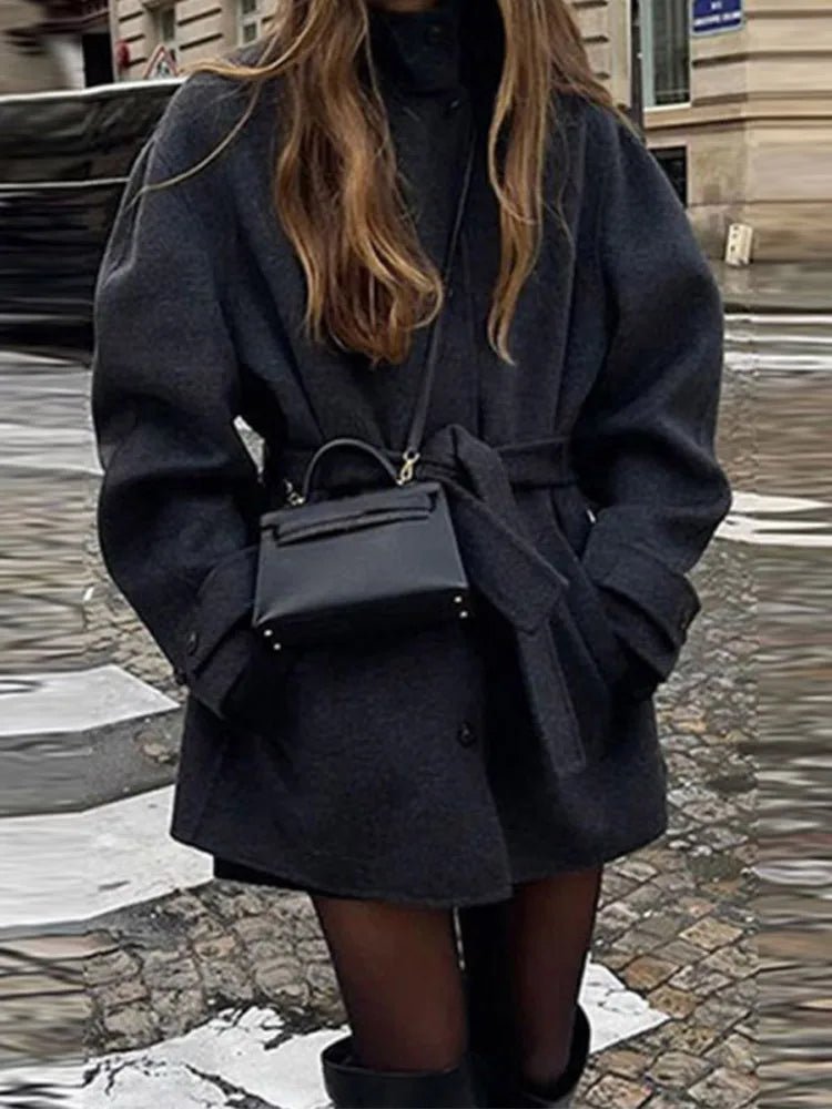 Manteau court à col officier Ashley